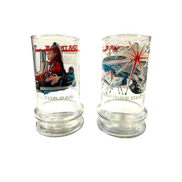 Star Trek III The Search for Spock 1984 Taco Bell Collectors Glasses Set of 2 - Picture 2 of 9
